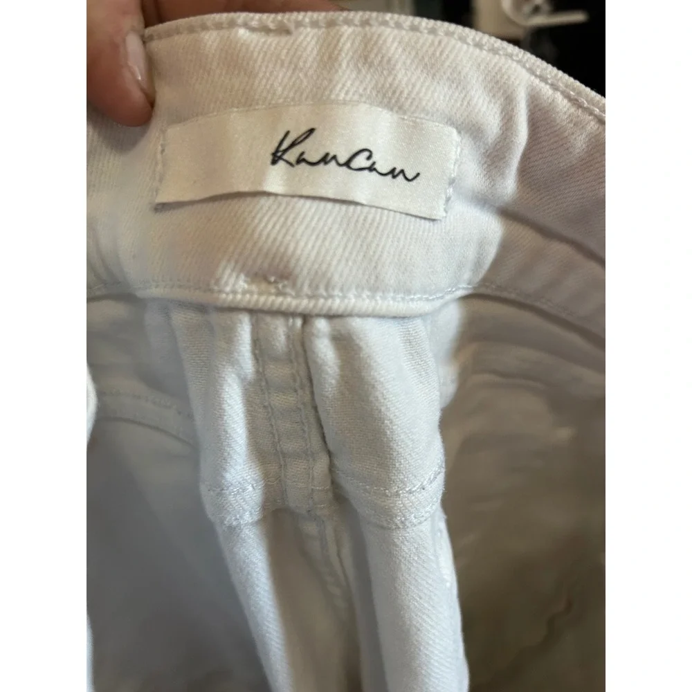 KanCan Womens White High Rise Straight Leg Distressed Hem Jeans KC5217WT Size 29